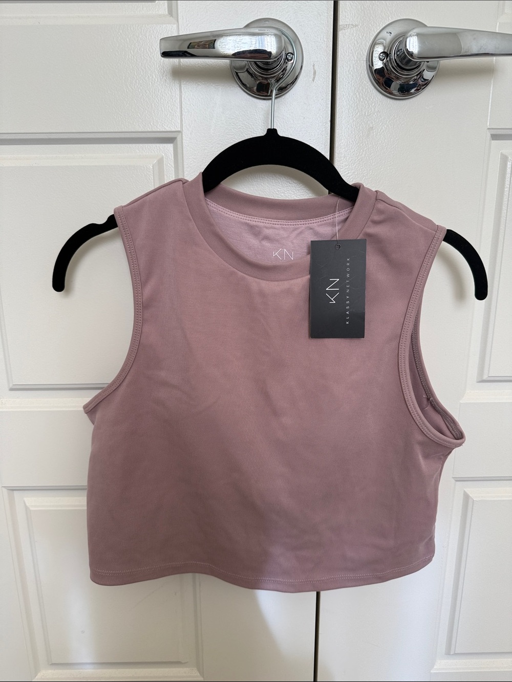 Klassy Network Dusty Mauve Sleeveless Crop Tank